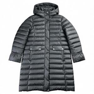 Brooks Brothers Goose Down Long Parka Puffer Jacket Hooded Womens 6 Black Trench